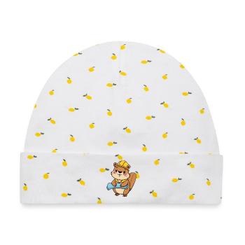 Biber-Architekt - Baby Premium Organic Mütze - Weiß/Zitronengelb - Vorne