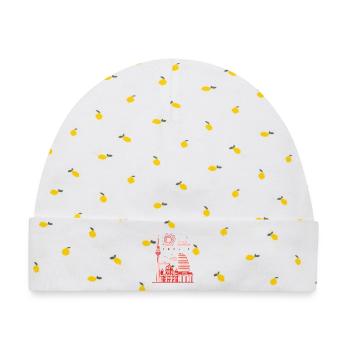 Berline Style - Baby Premium Organic Mütze - Weiß/Zitronengelb - Vorne