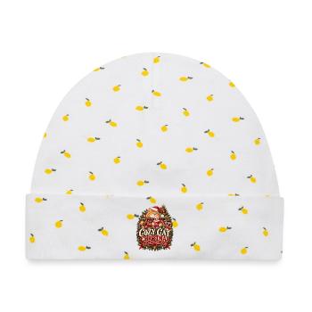 Cozy Cat Christmas - Baby Premium Organic Mütze - Weiß/Zitronengelb - Vorne
