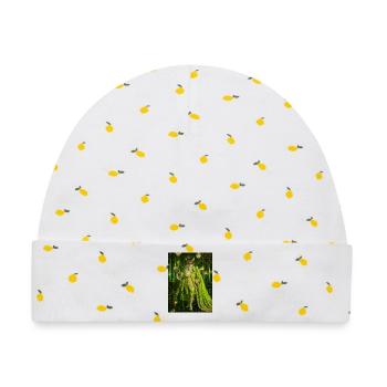 Königskatze im smaragdgrünen Kleid - Baby Premium Organic Mütze - Weiß/Zitronengelb - Vorne