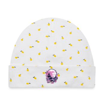 japanese cherry blossom Kirschblüten & Mond Japan - Baby Premium Organic Mütze - Weiß/Zitronengelb - Vorne