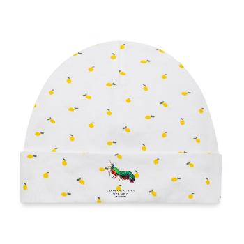 Pfauen-Gottanbeterin-Garnelen-Illustration - Baby Premium Organic Mütze - Weiß/Zitronengelb - Vorne
