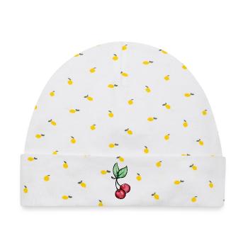 Aquarell-Kirschzweigdruck - Baby Premium Organic Mütze - Weiß/Zitronengelb - Vorne