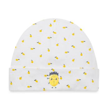 Franken-Lemon - Baby Premium Organic Mütze - Weiß/Zitronengelb - Vorne