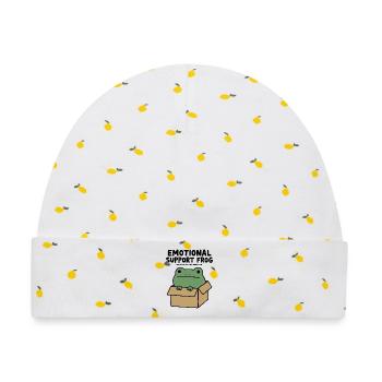 Emotionaler Unterstützungsfrosch - Baby Premium Organic Mütze - Weiß/Zitronengelb - Vorne