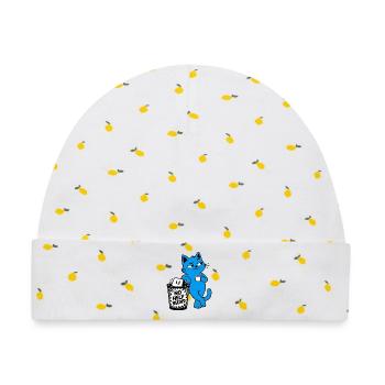 Chat-Geek-Rebell – Keine Hilfe gebraucht - Baby Premium Organic Mütze - Weiß/Zitronengelb - Vorne
