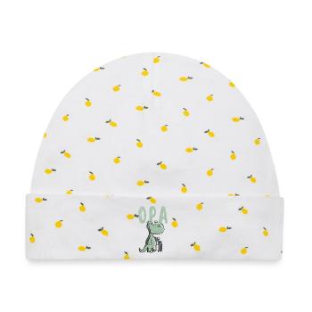 Opa Dinosaurier - Großvater - Geschenk - Baby Premium Organic Mütze - Weiß/Zitronengelb - Vorne