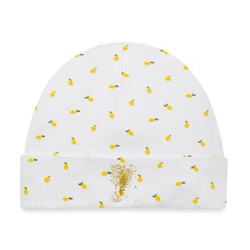 abstraktes Design - Baby Premium Organic Mütze - Weiß/Zitronengelb - Vorne