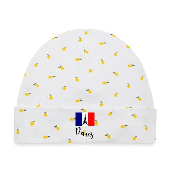 PARIS. HAUPTSTADT. STADT. FRANKREICH. PARISER. PARIS - Baby Premium Organic Mütze - Weiß/Zitronengelb - Vorne