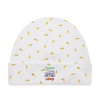 Camper auf dem Weg zum Camp - Baby Premium Organic Mütze - Weiß/Zitronengelb - Vorne