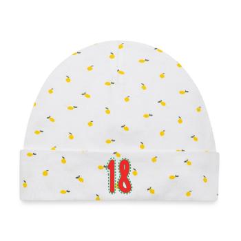 18. 18 JAHRE ALT. 18. JAHRESTAG. 18. GEBURTSTAG. - Baby Premium Organic Mütze - Weiß/Zitronengelb - Vorne