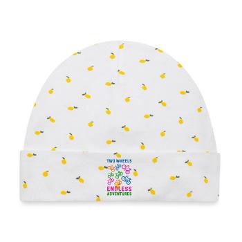 Fahrrad - Baby Premium Organic Mütze - Weiß/Zitronengelb - Vorne