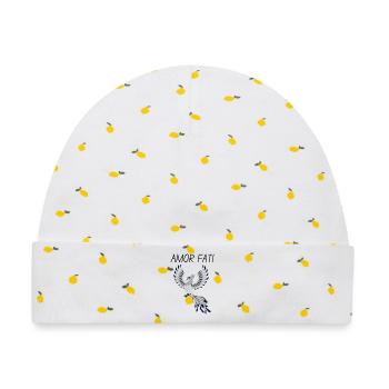 Amor Fati - Baby Premium Organic Mütze - Weiß/Zitronengelb - Vorne