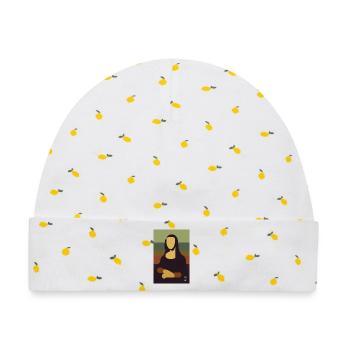 Mona Lisa - Baby Premium Organic Mütze - Weiß/Zitronengelb - Vorne