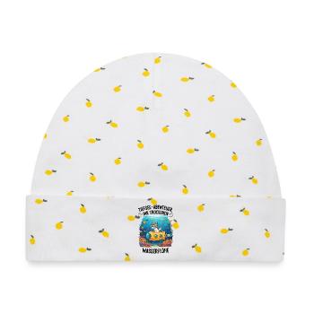 Einhorn Tiefsee Abenteuer - Baby Premium Organic Mütze - Weiß/Zitronengelb - Vorne