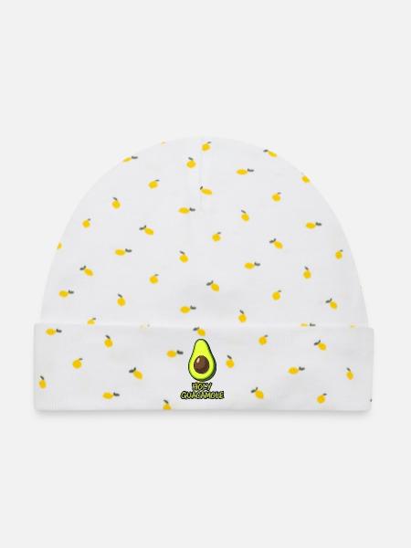 Holy guacamole - Baby Premium Organic Mütze - Weiß/Zitronengelb