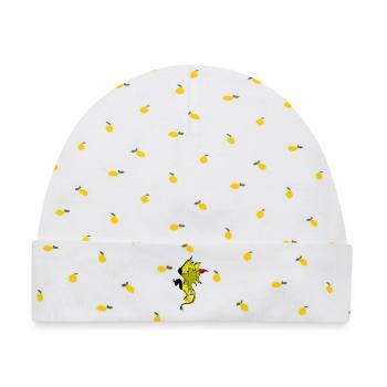Flagge von Belgien - Belgien - Drachensilhouette - Baby Premium Organic Mütze - Weiß/Zitronengelb - Vorne