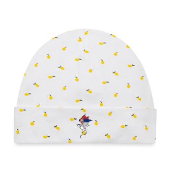 Flagge von Serbien - Serbisch - Drachensilhouette - Baby Premium Organic Mütze - Weiß/Zitronengelb - Vorne