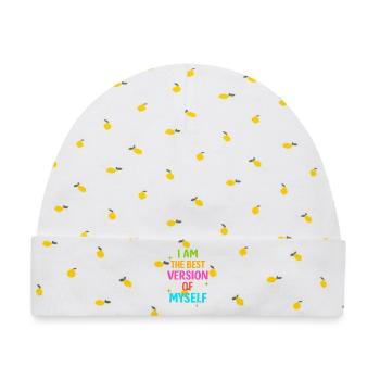 Selbstvertrauen Stärkung Grafik T-Shirt - Baby Premium Organic Mütze - Weiß/Zitronengelb - Vorne