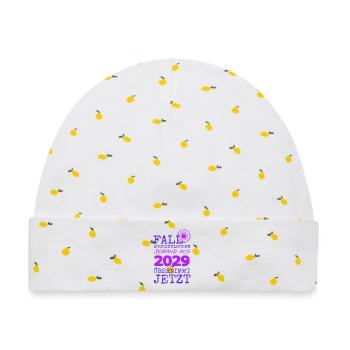 2029 - Baby Premium Organic Mütze - Weiß/Zitronengelb - Vorne