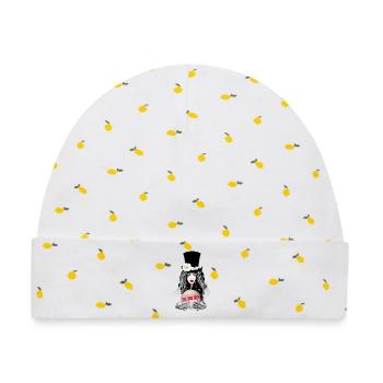 Willkommen bei The Boo Crew - Baby Premium Organic Mütze - Weiß/Zitronengelb - Vorne