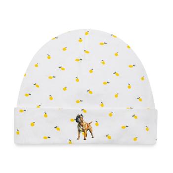 Mastiff - Cooles Low-Poly-Logo - Baby Premium Organic Mütze - Weiß/Zitronengelb - Vorne