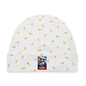 Kuba – Stolz der Karibik - Baby Premium Organic Mütze - Weiß/Zitronengelb - Vorne