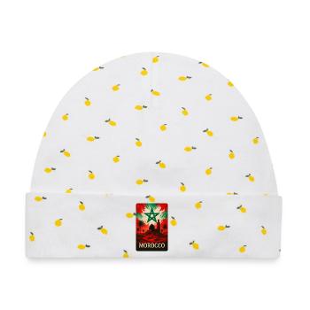 Marokko – Wüste & Magie des Orients - Baby Premium Organic Mütze - Weiß/Zitronengelb - Vorne