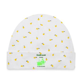 Stealth-Modus aktiv - Baby Premium Organic Mütze - Weiß/Zitronengelb - Vorne