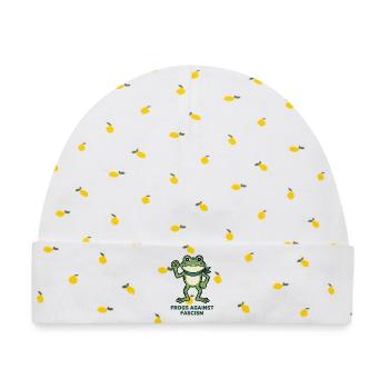 Frosch gegen Faschismus - Baby Premium Organic Mütze - Weiß/Zitronengelb - Vorne