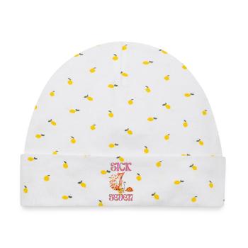 67 Sick Seven - Baby Premium Organic Mütze - Weiß/Zitronengelb - Vorne