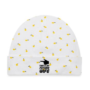 Thats my future Wife - Baby Premium Organic Mütze - Weiß/Zitronengelb - Vorne