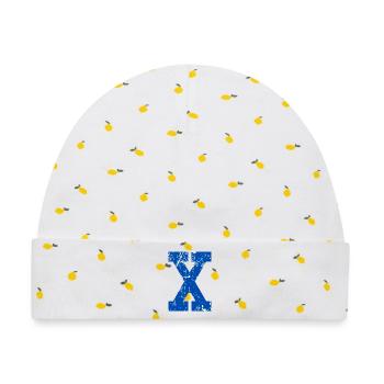 Letter X Retro Sport - Baby Premium Organic Mütze - Weiß/Zitronengelb - Vorne