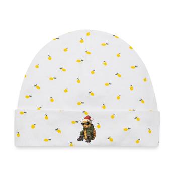 Wurm Weihnachten Winter - Baby Premium Organic Mütze - Weiß/Zitronengelb - Vorne