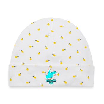 Unspoken Rizz Hand Zeichen - Baby Premium Organic Mütze - Weiß/Zitronengelb - Vorne