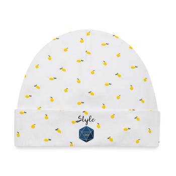 Style Check d20 - Baby Premium Organic Mütze - Weiß/Zitronengelb - Vorne