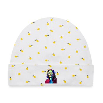 Trommelmusiker-Pop-Art - Baby Premium Organic Mütze - Weiß/Zitronengelb - Vorne