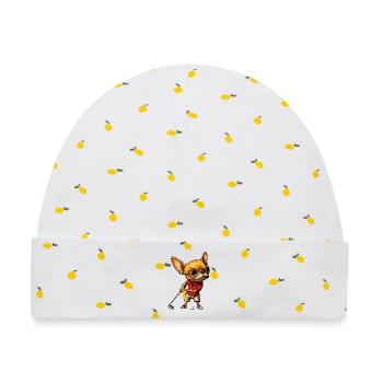 Chihuahua Golfspieler - Baby Premium Organic Mütze - Weiß/Zitronengelb - Vorne