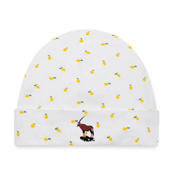 Oryx auf Felsen - Baby Premium Organic Mütze - Weiß/Zitronengelb - Vorne