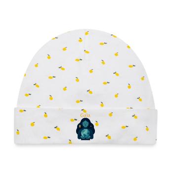 Ewige Kosmische Gaia - Baby Premium Organic Mütze - Weiß/Zitronengelb - Vorne