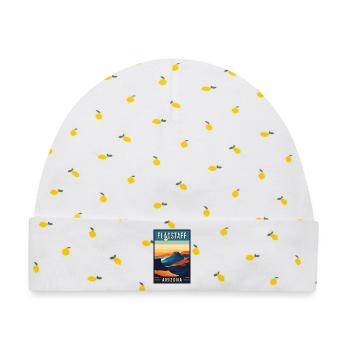 Entdecken Sie die landschaftliche Schönheit von Flagstaff in Arizona - Baby Premium Organic Mütze - Weiß/Zitronengelb - Vorne