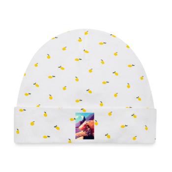 Am See - Baby Premium Organic Mütze - Weiß/Zitronengelb - Vorne