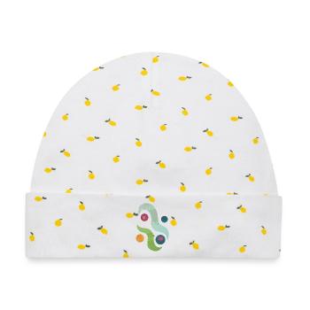 yoga-design_46 - Baby Premium Organic Mütze - Weiß/Zitronengelb - Vorne