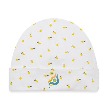 yoga-design_44 - Baby Premium Organic Mütze - Weiß/Zitronengelb - Vorne