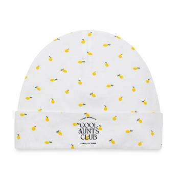 Cool Aunts Club - Baby Premium Organic Mütze - Weiß/Zitronengelb - Vorne
