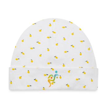 yoga-design_27 - Baby Premium Organic Mütze - Weiß/Zitronengelb - Vorne