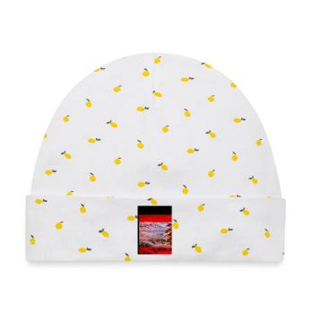 Kirschblütenpagode Szene - Baby Premium Organic Mütze - Weiß/Zitronengelb - Vorne