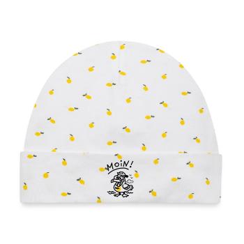Moin dämliche Möwe witzige Möwe meer urlaub strand - Baby Premium Organic Mütze - Weiß/Zitronengelb - Vorne