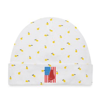 USA Windsurfen 4. Juli - Baby Premium Organic Mütze - Weiß/Zitronengelb - Vorne