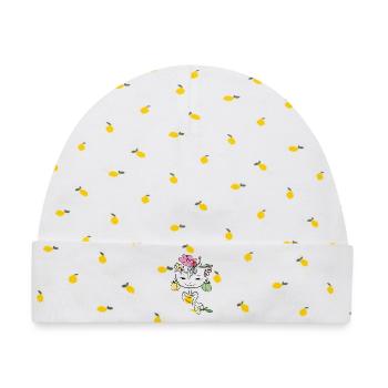 Girl mit Zitronen als Ohrringe - Baby Premium Organic Mütze - Weiß/Zitronengelb - Vorne